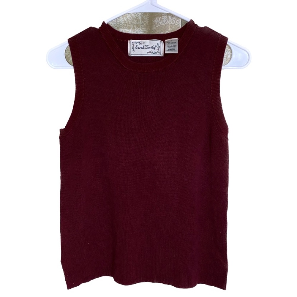 Women’s Wine Red‎ Knit Mock Neck
Sweater Tank Top